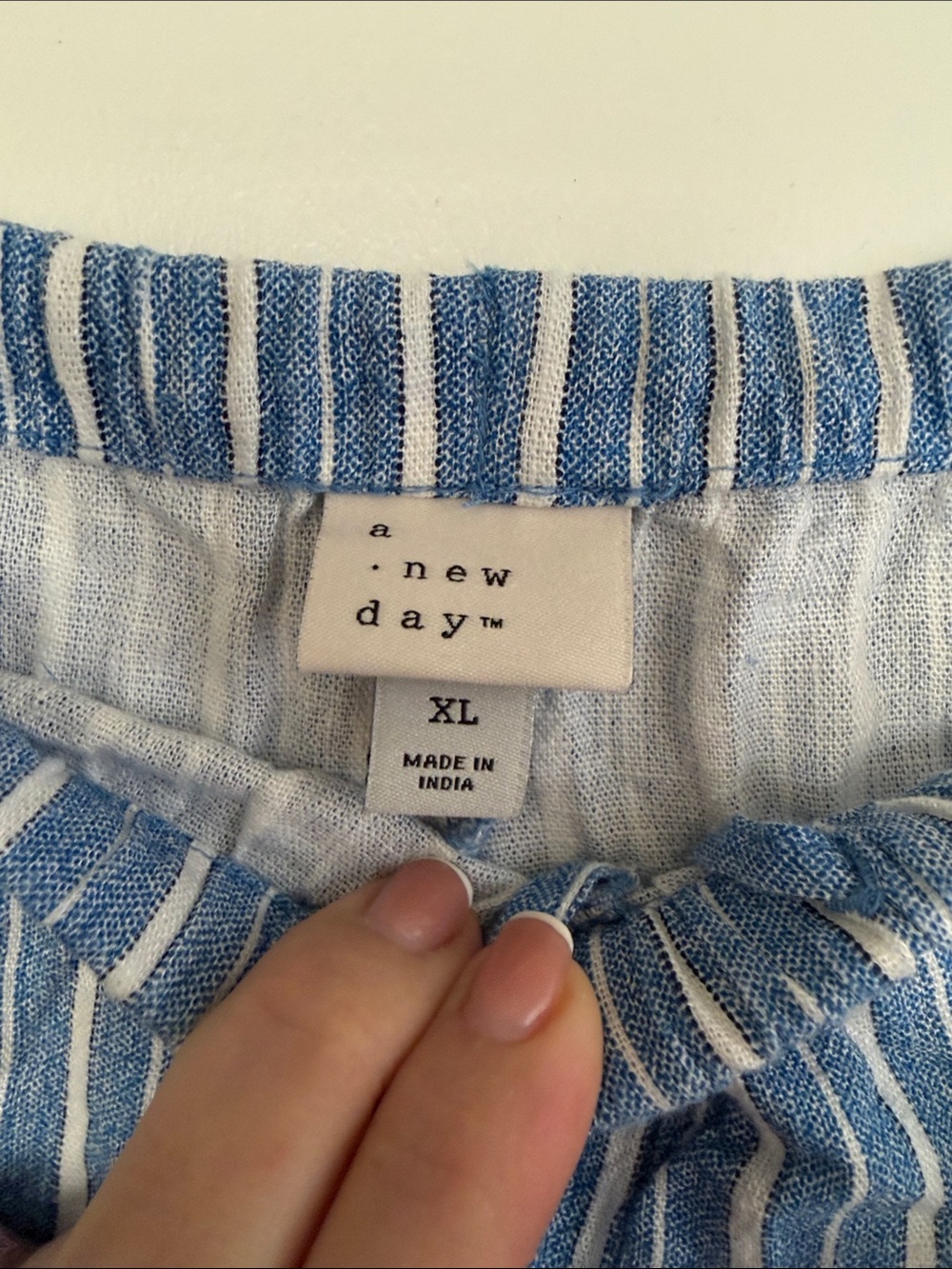 Target Blue Striped Women's Casual Pull-On Shorts - Picture 2 of 3